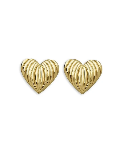 Jennifer Zeuner Luba Textured Heart Stud Earrings