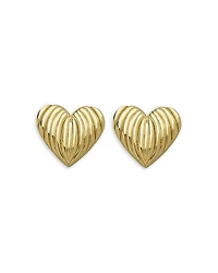 Jennifer Zeuner Luba Textured Heart Stud Earrings