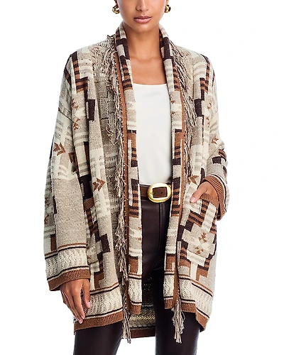 L'Agence Jair Jacquard Fringe Cardigan