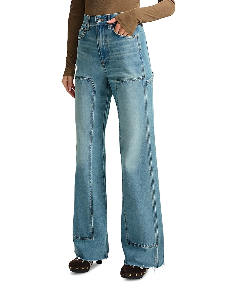 Veronica Beard Taylor High Rise Wide Leg Jeans