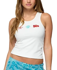 Edikted Ocean Club Bead Ribbed Tank Top