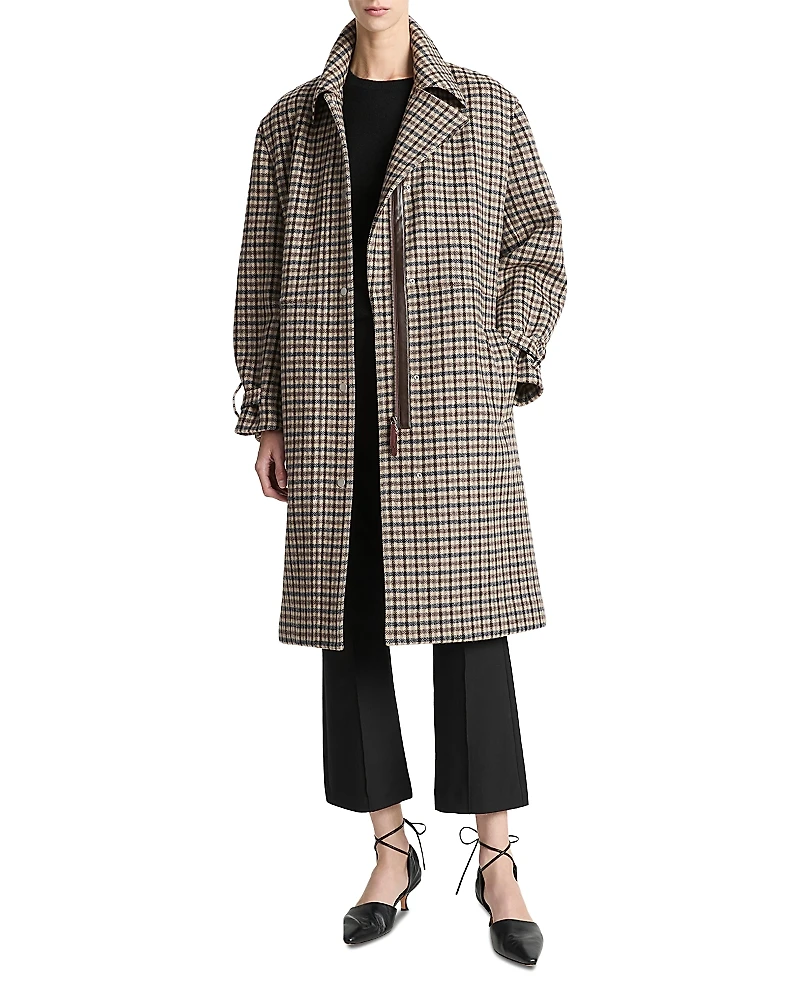 Vince Plaid Car Coat