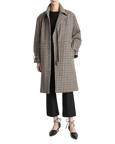 Vince Plaid Car Coat