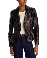 L'Agence Lyric Peplum Biker Jacket