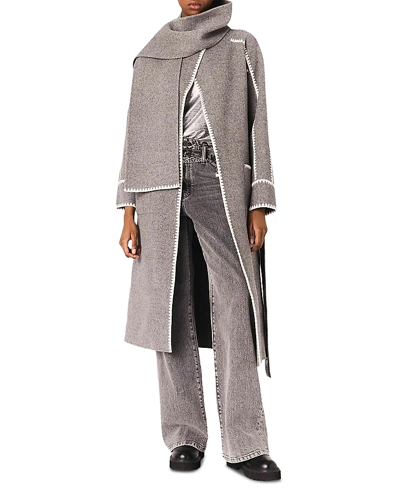 Maje Long Double Faced Coat