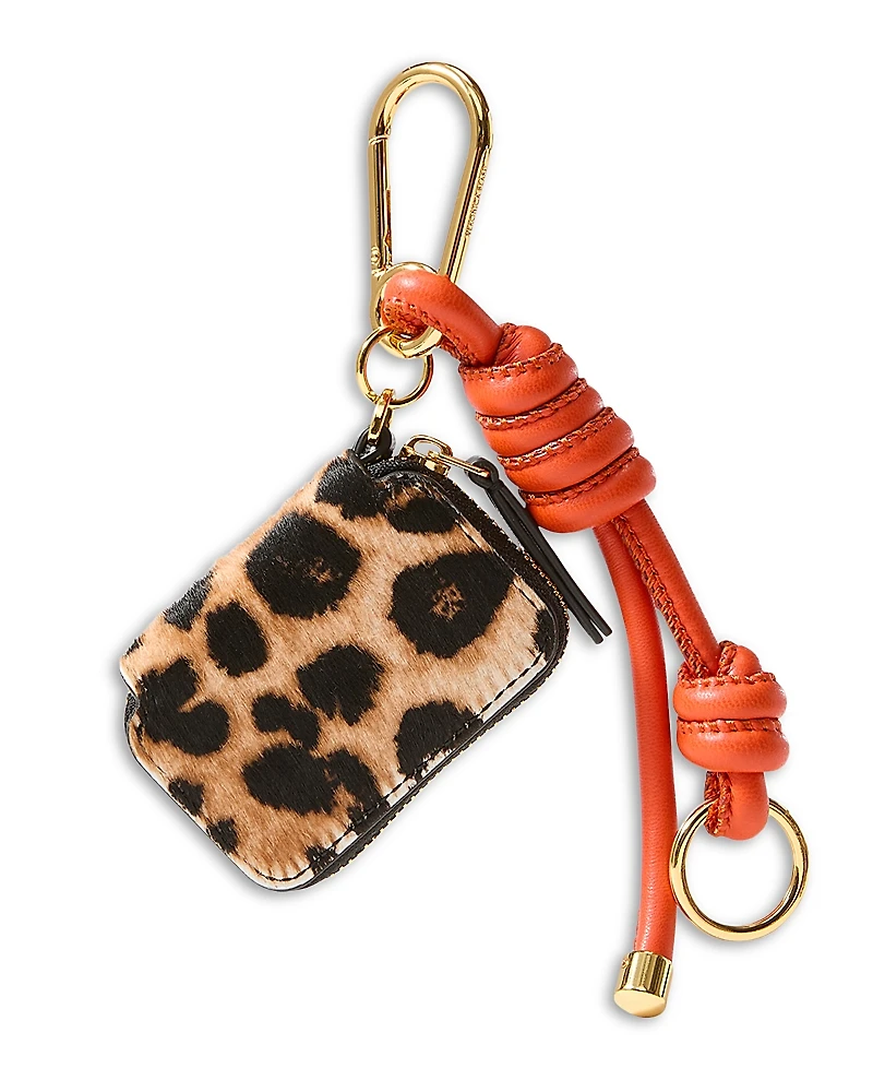 Veronica Beard Leopard Print Zip Pouch Bag Charm