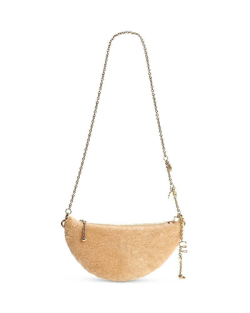 Chloe Halfmoon Mini Icons Shearling Shoulder Bag
