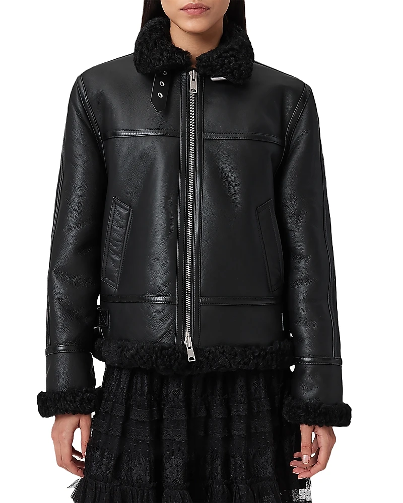Allsaints Lorel Shearling Flying Jacket
