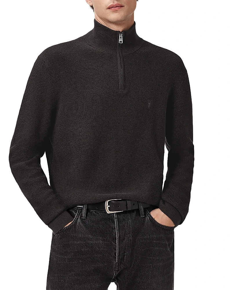 Allsaints Zip Funnel Neck Sweater