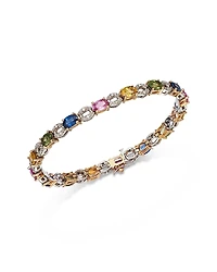 Bloomindale's Fine Collection Rainbow Sapphire & Diamond Tennis Bracelet