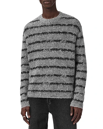 Allsaints Dissolved Striped Crewneck Sweater