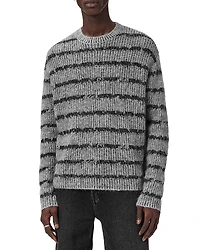 Allsaints Dissolved Striped Crewneck Sweater