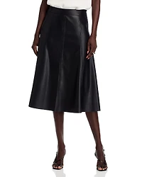 T Tahari Faux Leather Midi Skirt