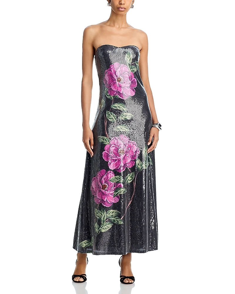 Aqua Sequin Strapless Over