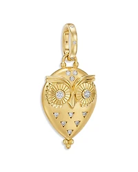 Temple St. Clair 18K Yellow Gold Fj Diamond Triad Owl Pendant