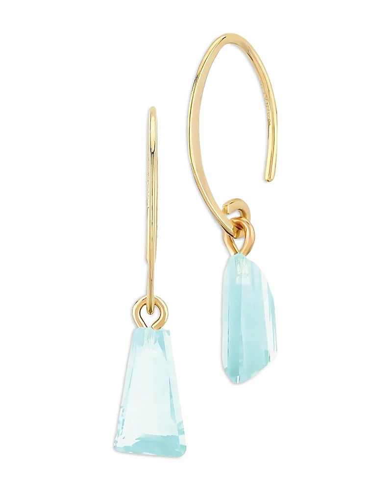 Bloomingdale's Fine Collection Blue Topaz Trapezoid Sweep Threader Earrings