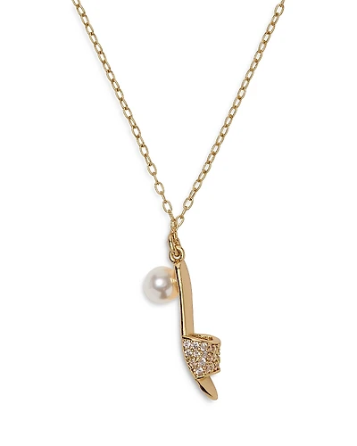 kate spade new york Gifting Life of the Party Imitation Pearl & Pave High Heel Sandal Pendant Necklace, 16-19