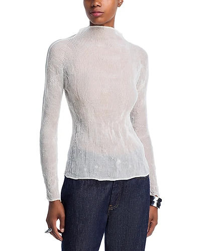 Issey Miyake Chiffon Twist Long Sleeve Top
