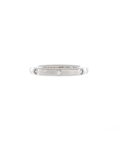 Pre-Owned Van Cleef & Arpels 2.5mm Tendrement Etoiles Wedding Band Ring Platinum with 3 Diamonds