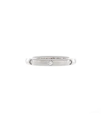 Pre-Owned Van Cleef & Arpels 2.5mm Tendrement Etoiles Wedding Band Ring Platinum with 3 Diamonds