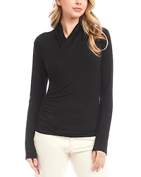 Karen Kane Crossover Side Shirred Top