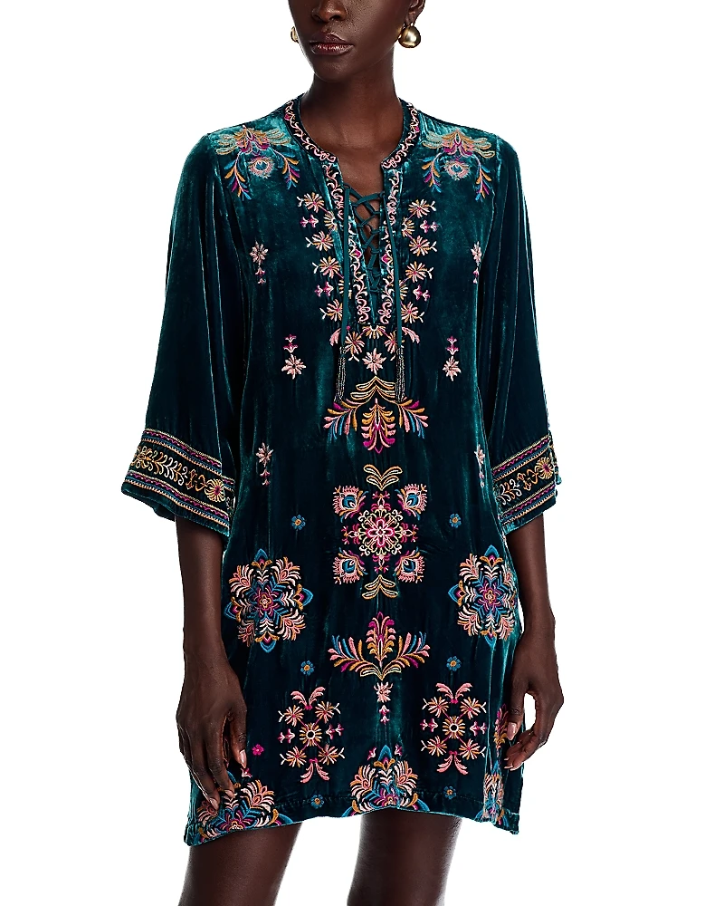 Johnny Was Velvet Tie Front Kim Dress