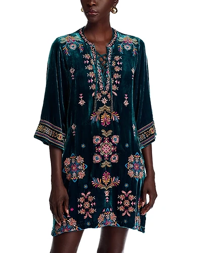 Johnny Was Velvet Tie Front Kim Dress