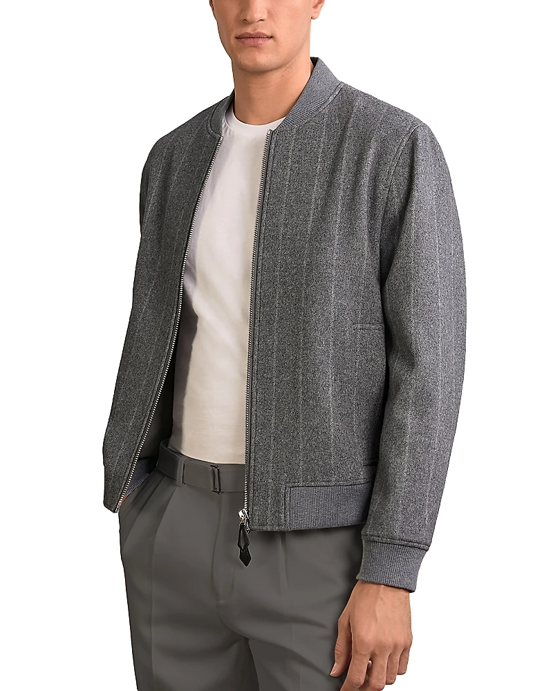 Reiss Baddow Chalk Stribe Bomber Jacket