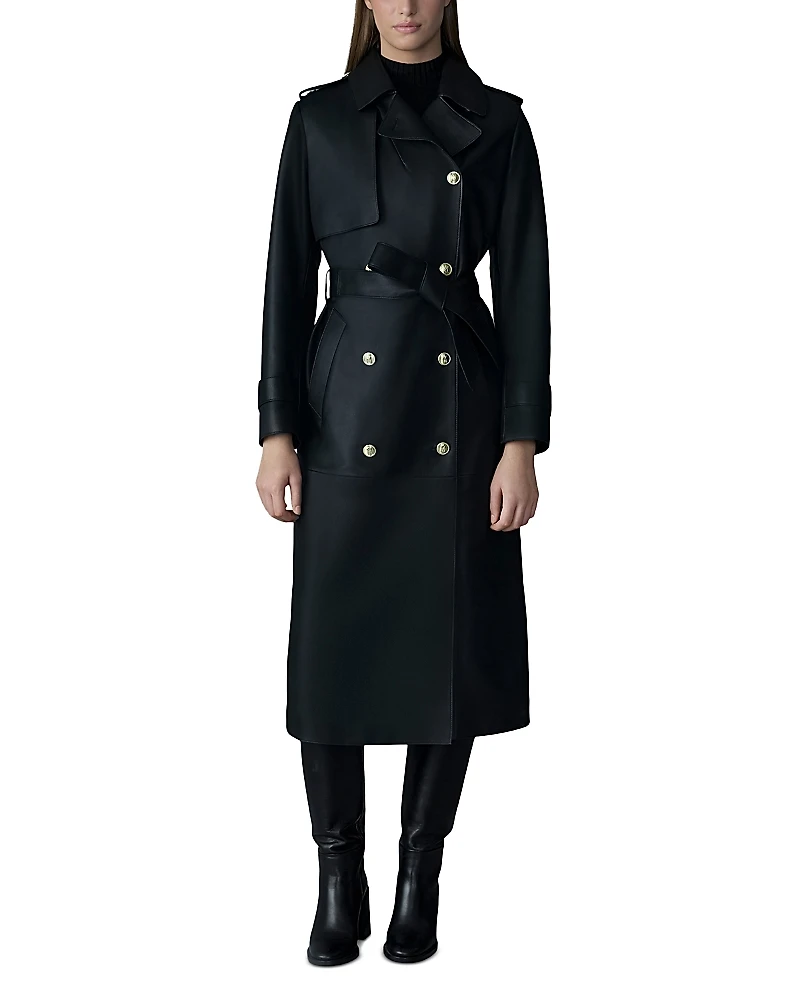 Mackage Maxi Leather Trench Coat
