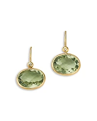 Bloomingdale's Fine Collection Prasiolite & Diamond Oval Drop Earrings