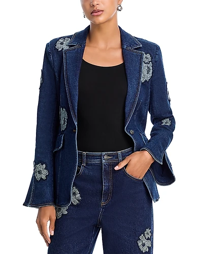 Cinq a Sept Milly Denim Applique Blazer