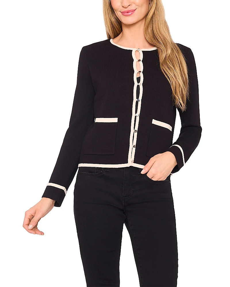 CeCe Tipped Cardigan
