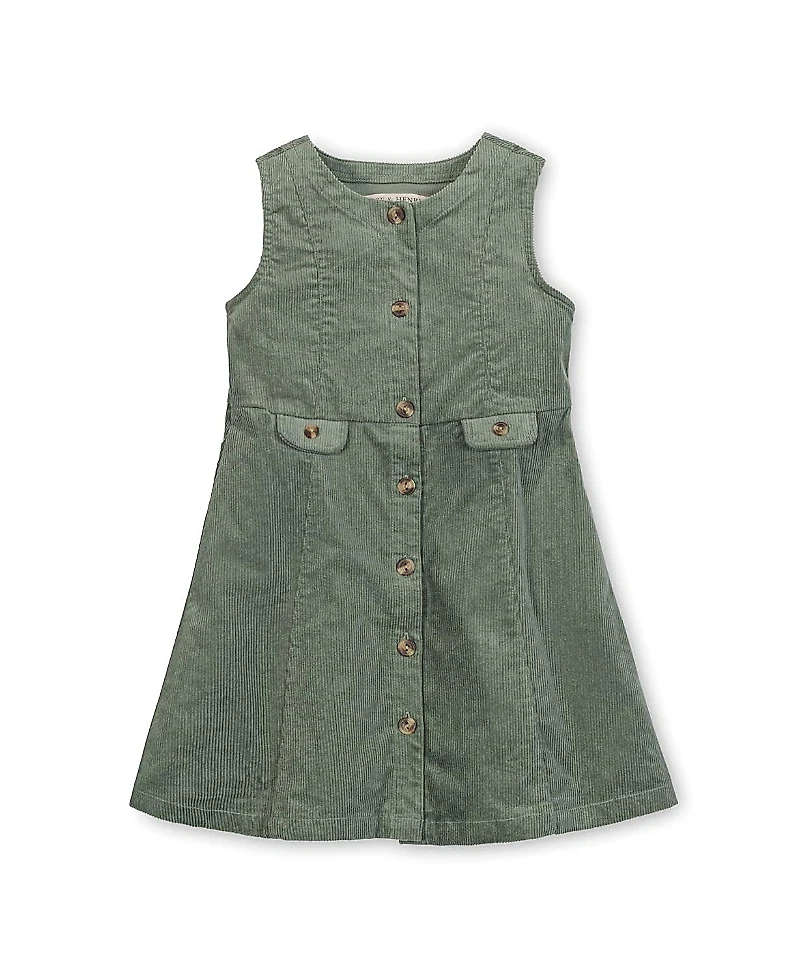 Hope & Henry Girls' Organic Corduroy Button Front Jumper - Little Kid, Big Kid