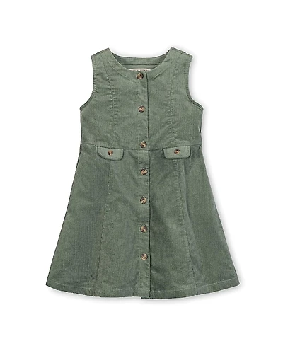 Hope & Henry Girls' Organic Corduroy Button Front Jumper - Little Kid, Big Kid