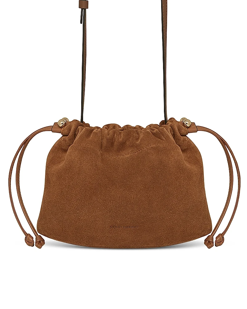 Strathberry Charlotte Drawstring Suede Crossbody Bag