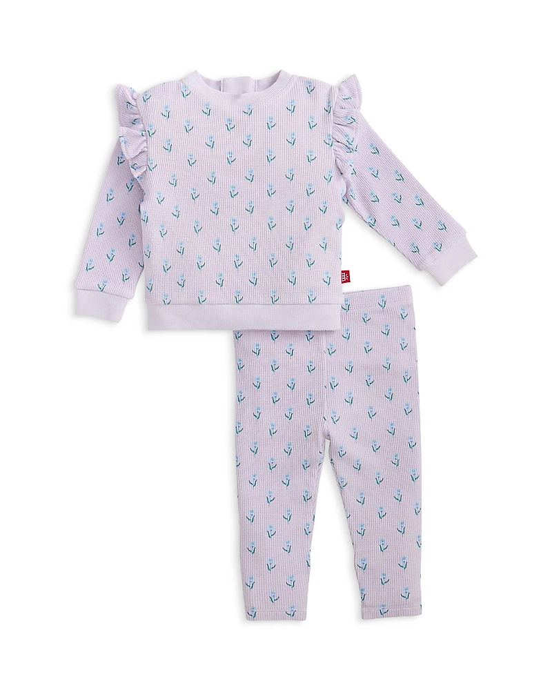 Magnetic Me Girls' Floral Print Waffled Top & Legging Set - Baby, Little Kid