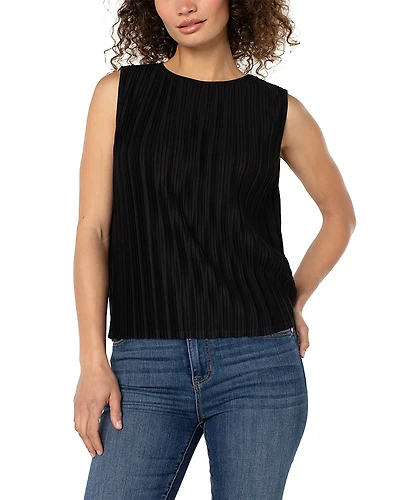 Liverpool Los Angeles Plisse Sleeveless Top