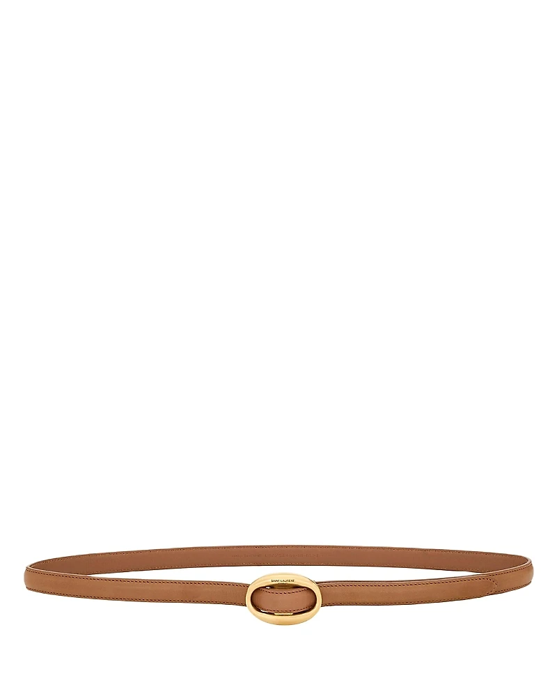 Saint Laurent Oval Buckle Thin Belt
