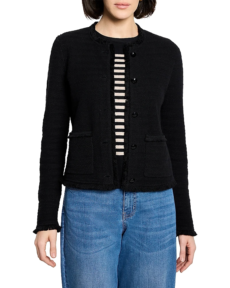 Nic+Zoe Fringe Mix Knit Jacket