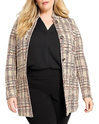 Nic+Zoe Plus Stitchy Plaid Knit Blazer