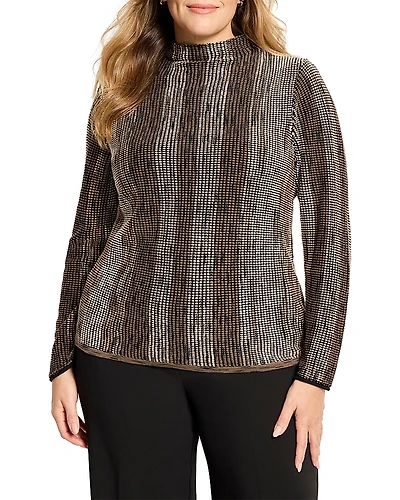 Nic+Zoe Plus Ombre Pixel Knit Sweater