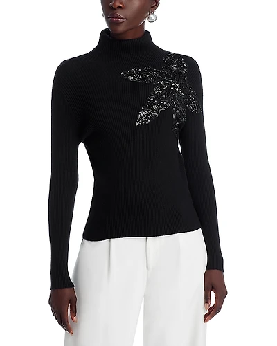 Nancy Yang Beaded Flower Sweater