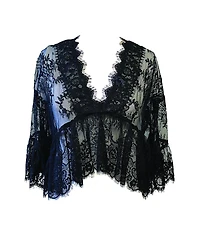 Anna Sui Victorian Lace V Neck Top