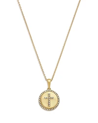 Bloomingdale's Fine Collection Diamond Cross Disc Pendant Necklace