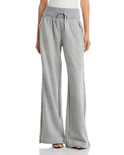 Cinq a Sept Ruffled Rhinestone Trim Pants