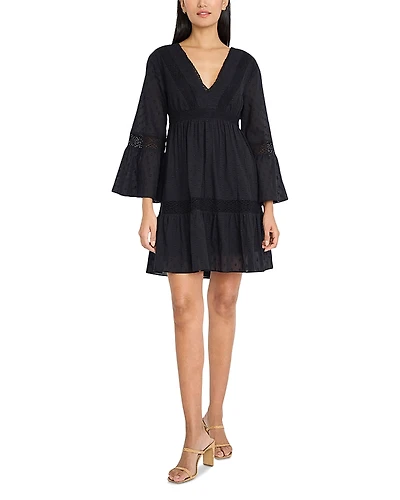 The Good Journey V Neck Wide Sleeve Mini Dress