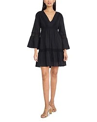 The Good Journey V Neck Wide Sleeve Mini Dress