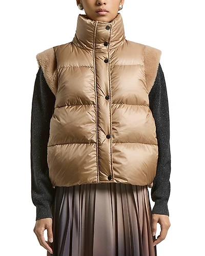 Peserico Shearling Trim Down Vest
