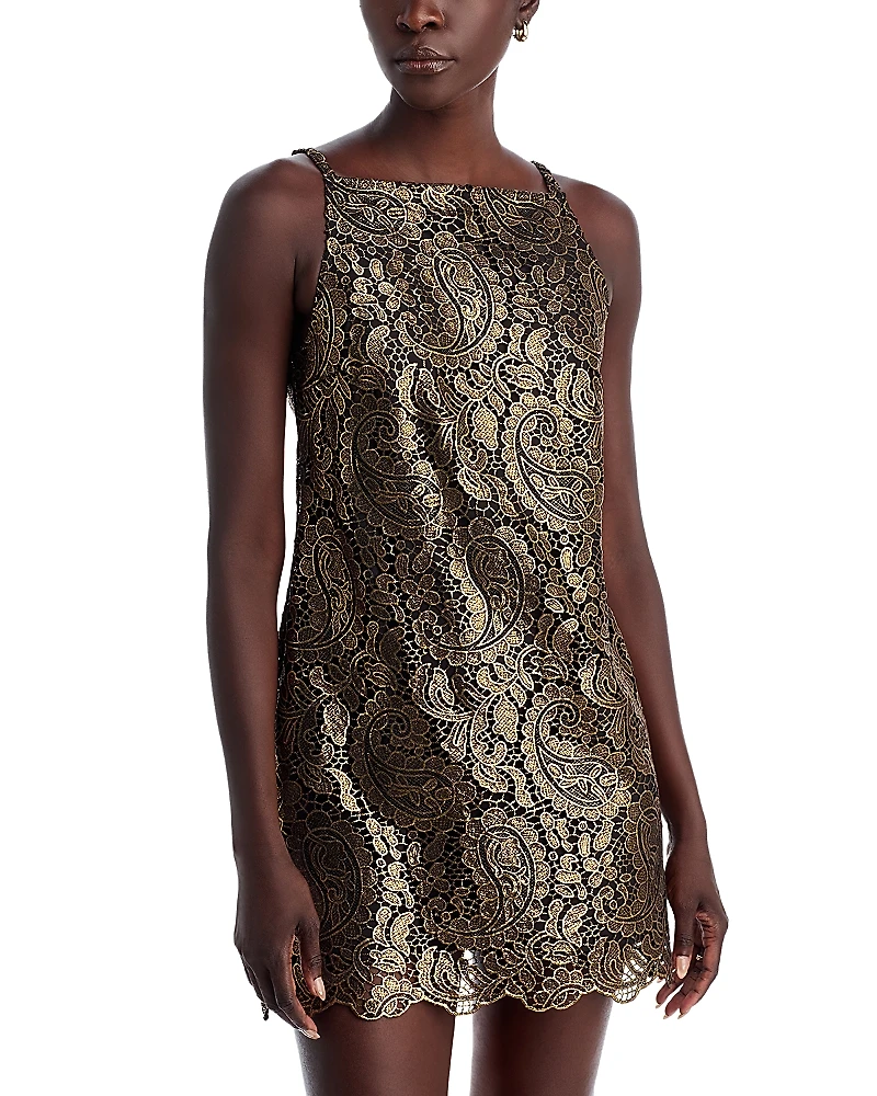 Michael Kors Metallic Lace Mini Dress