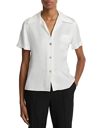 Vince Silk Short Sleeve Blouse